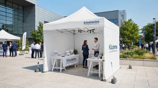 Tonnelle Pliante Alu 3 x 3 m — Blanc
